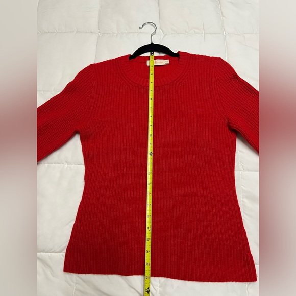 Tory Burch Red Kennedy Shaker Stitch Sweater - Picture 7 of 7